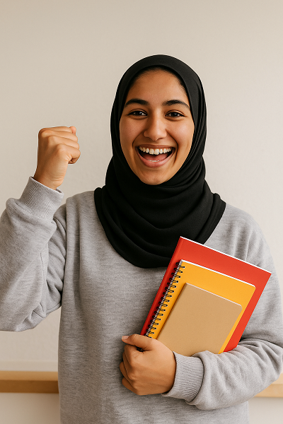 Happy Bahrain student after score improvement