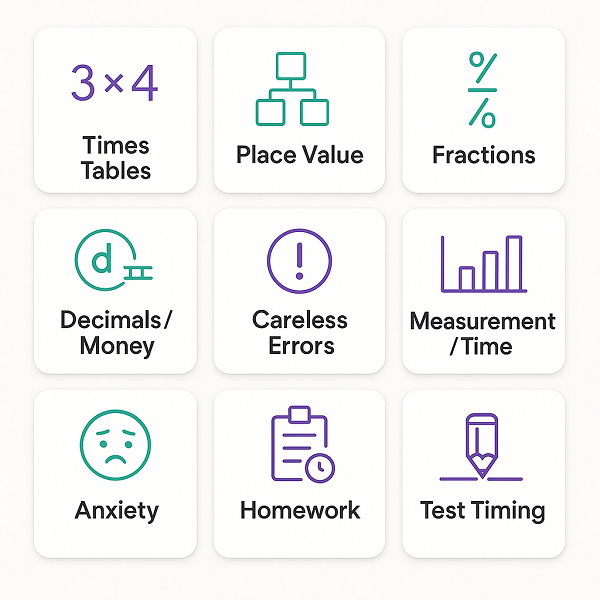 12 common primary maths problems in Kuwait with quick fixes (times tables, word problems, fractions, timing)