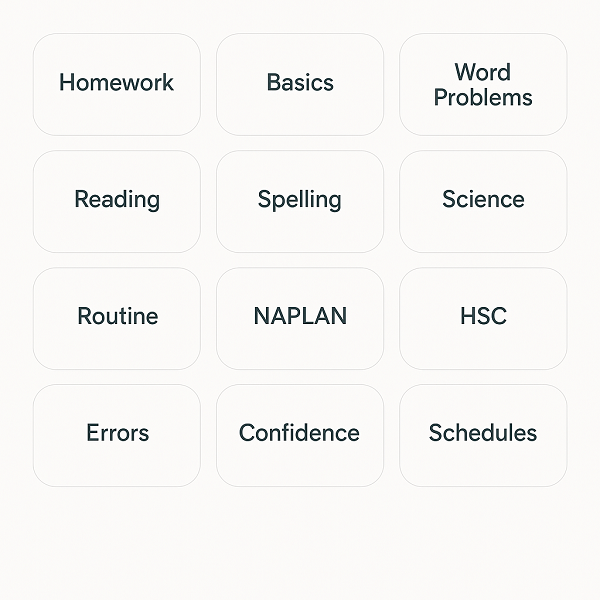 Common reasons for online tutoring in Australia – quick fixes (12 cards)