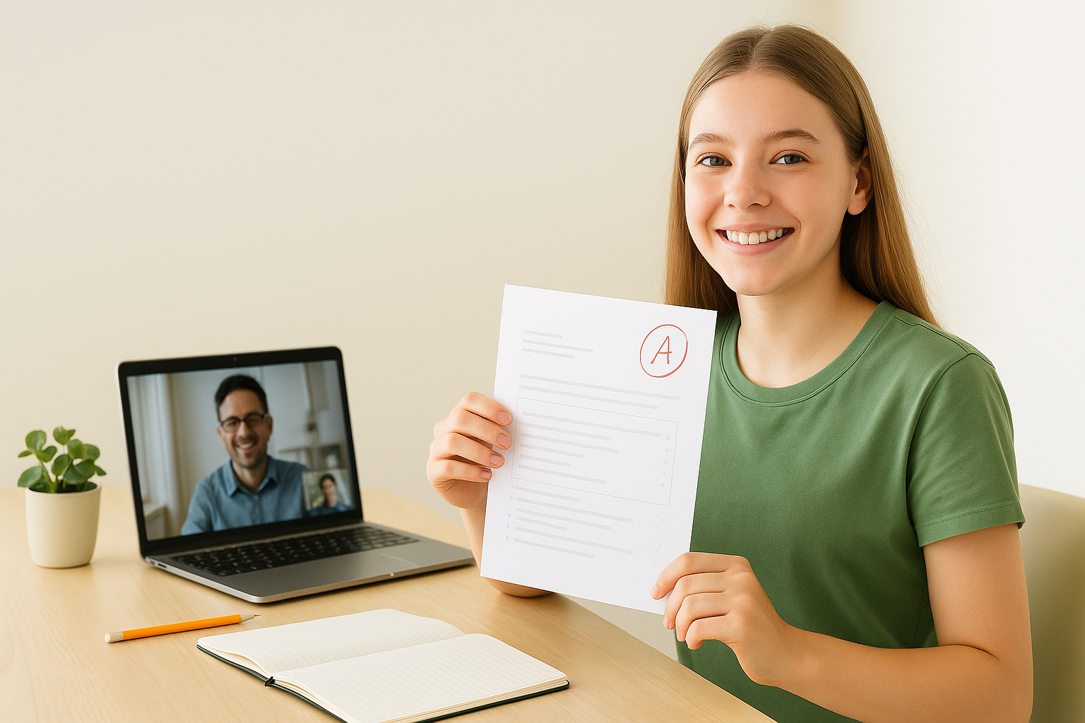 Happy Australian high school student after maths tutoring – improved results and confidence
