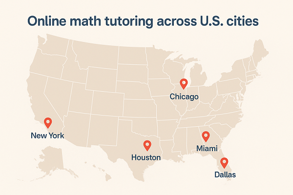 Online math tutoring across U.S. cities