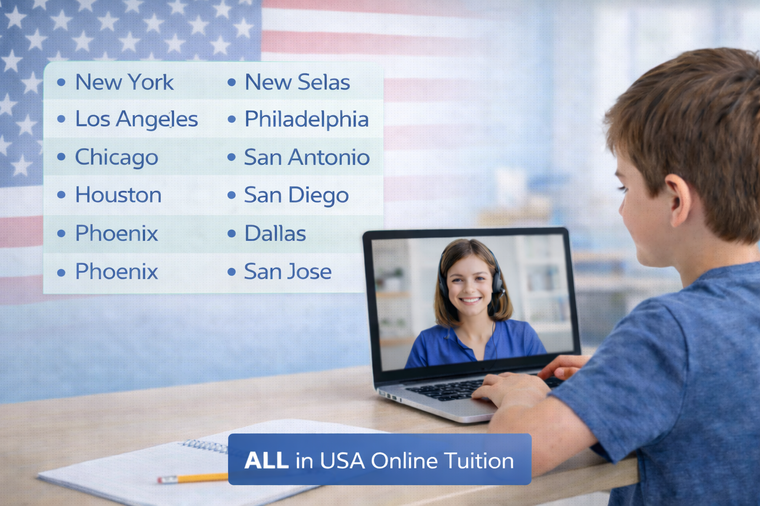 One-to-one elementary English services for children in USA