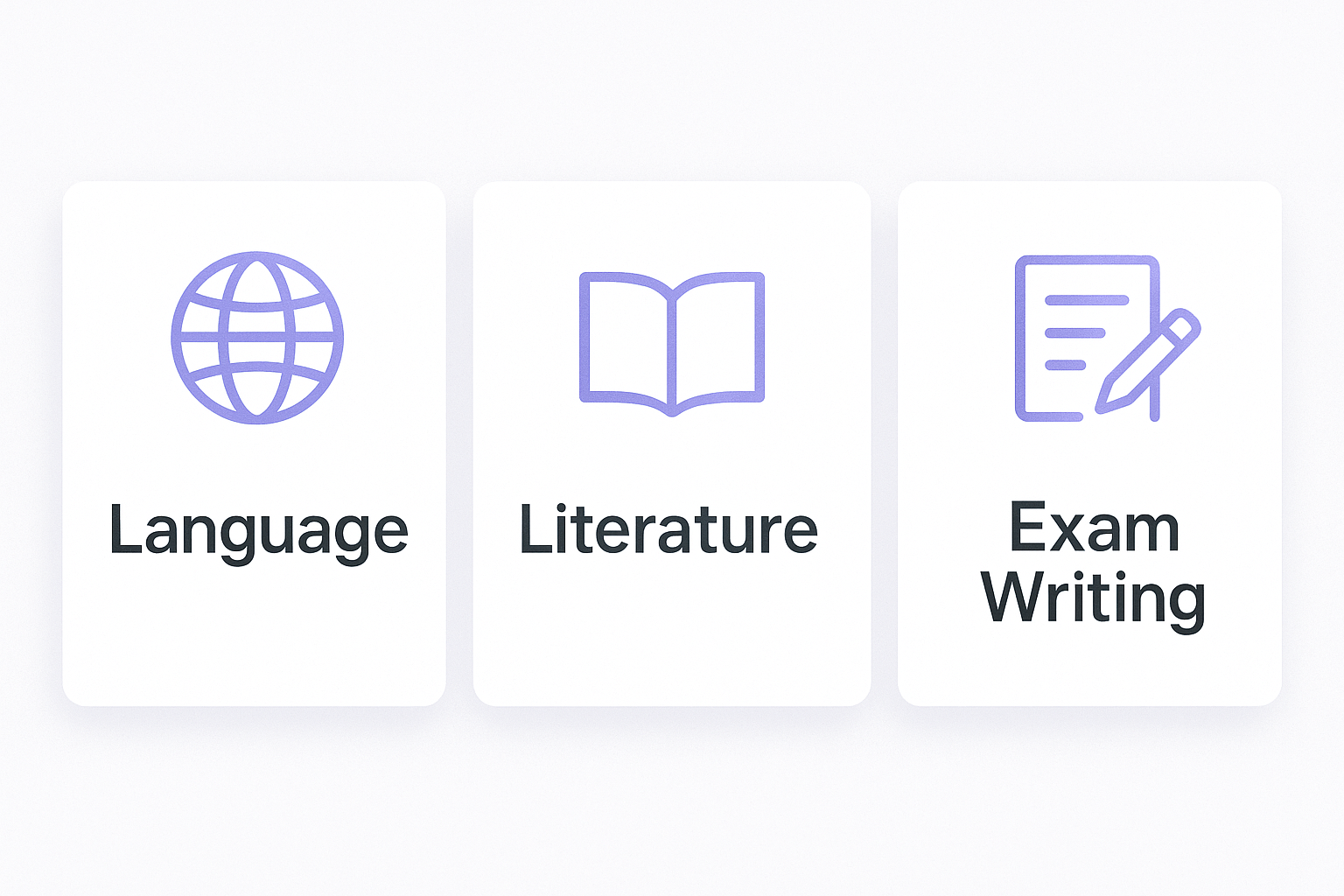 Topics image: “A-Level English topics for AS and A2 including language and literature.”