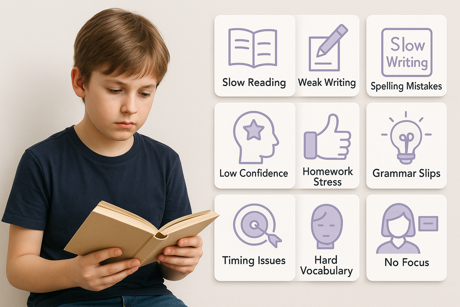 UK school child facing common English learning issues