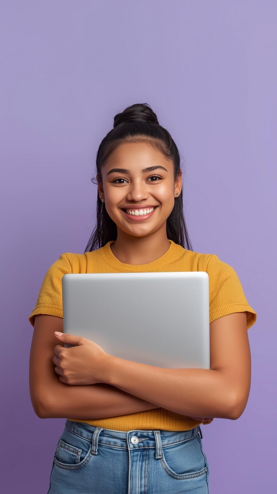 Student happy after improving in English with tutoring
