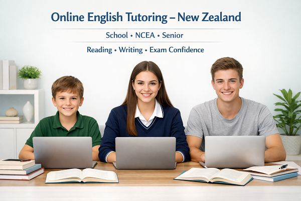 Online English tutoring New Zealand for school, NCEA and senior students