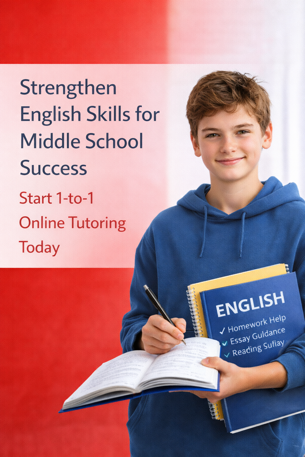 Start middle school online English tutoring in Canada