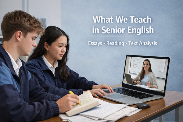 Senior English topics taught online in New Zealand