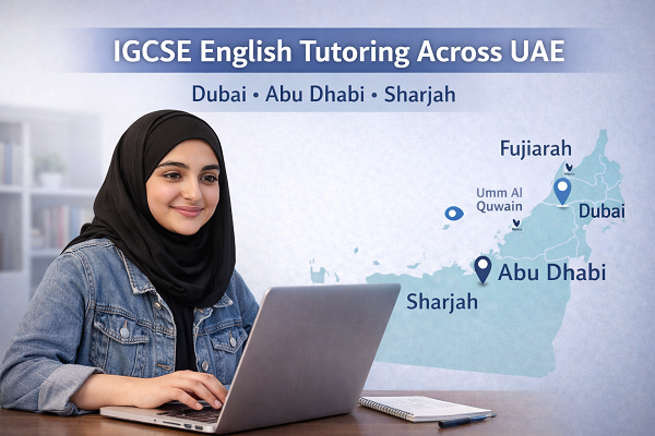 Online IGCSE English tutoring available across UAE