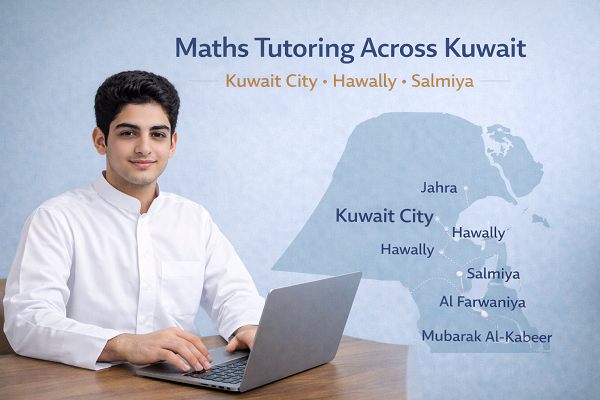 online-maths-tutoring-across-kuwait-teen-student-with-laptop-cities-coverage-banner