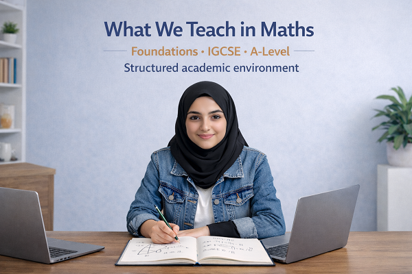 what-we-teach-in-maths-kuwait-girl-student-online-learning-foundation-igcse-a-level-banner